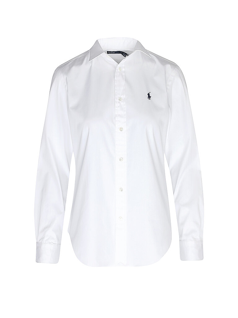 Polo Ralph Lauren pour femme. 211891376001 Chemise Slim Fit en coton blanc (44), Casuel, Classique, Manche longue